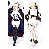 DFISSZKOIF Saber Anime Body Pillow Case 20' X 59', Peach Skin Double-Sided Anime Girl Hugging Body Throw Pillow Cover Cartoon Game Cushion Cover for Anime Fans Gift(10)