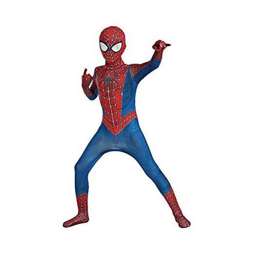 Barn Spiderman-dräkter, Superhjälte Spiderman-dräkter, Halloween Cosplay-hemdräkter, Unisex vuxna Jumpsuit Bodysuit Printing Hoodie, Spandex/Lycra