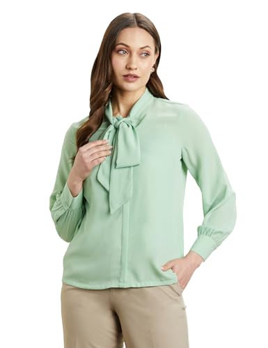 Image of Symbol Premium Women's Bow Tie Top (Regular Fit | Solid | Desk-to-Dinner) (Available in Plus Sizes)