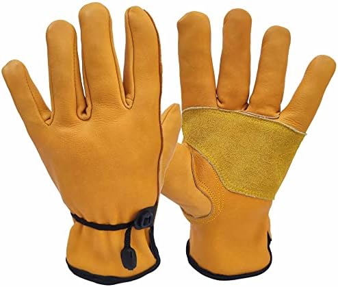 Idenax Gardening Glove Thorn Proof, Leather Working Gloves/Safety Work Gloves Men Women for Yard, Mechanic, Welding. (Medium)
