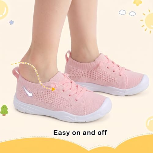 Image of LeIsfIt Toddler Shoes Boys Girls Wide Toe Box Breathable Slip-On Sneakers Kids Lightweight Barefoot Feel Shoes for Everyday Play