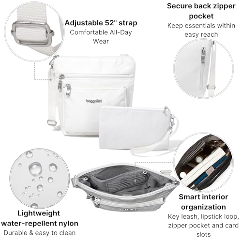 Image of Baggallini Pocket Crossbody Bags for Women 8x8 Small Lightweight Durable Water-resistant Travel Purse W /Rfid