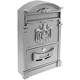 PrimeMatik - Briefkasten Postkasten Retro Antik Vintage metallische Grauer Farbe für wallmount