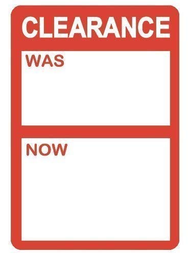 Audioprint Ltd Clearance was/Now Stickers - 200 Pack - 65mm