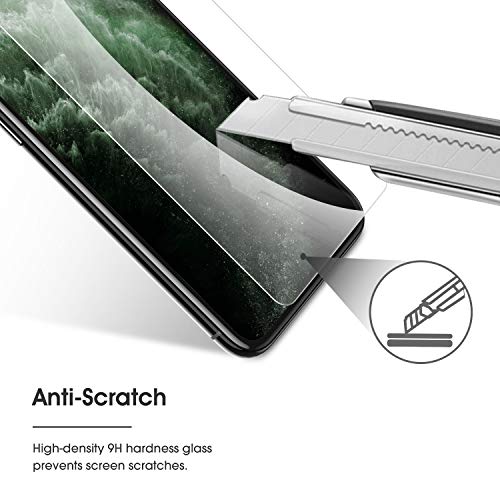 Image of OMOTON Pack of 4 Tempered Glass Screen Protector Film for iPhone 11 Pro /X /XS [Installation Kit Provided] Anti-Scratch, Easy Installation, Bubble-Free, Transparent [5.8 Inches /5.8 Inches)