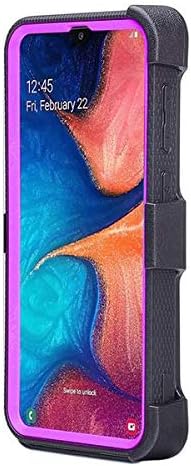 Case for Alcatel 3V 2019 Case, Built-in [Screen Protector] Heavy Duty Holster Cover [Belt Clip][Kickstand] - Purple