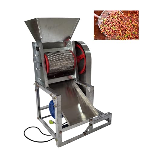Electric Coffee Peeling Machine, Coffee Been Sheller Huller Machine with Pure Copper Motor, 300-500KG/H Output and Adjustable Roller Gap, Low Breakage Rate, 100% Complete Rate, for Cocoa(