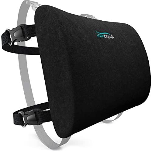 iamcomfi Lumbar Support Cushion – Ergonomic Lumbar Support Pillow & Back Cushion for Office Chair & Car Seat – Memory Foam Car Back Support, Chair Back Support, Office Desk Chair Back Support