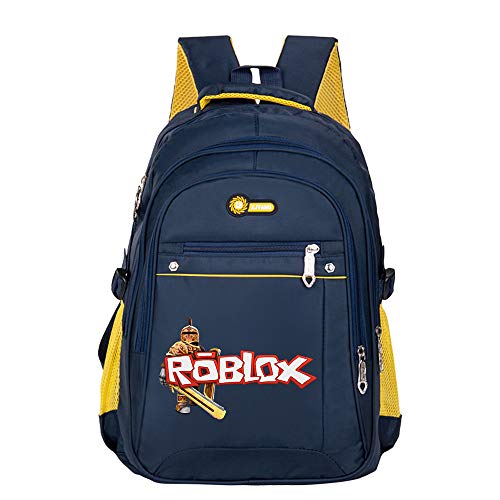 Preisvergleich Produktbild Roblox Freizeitrucksack Multifunktionale Britischen Stil Kinder Schultasche Kindergartentasche Rucksack Tasche Vorschule Klasse Tasche Unisex (Color : Dark Blue05, Size : 30 X 19 X 45cm)