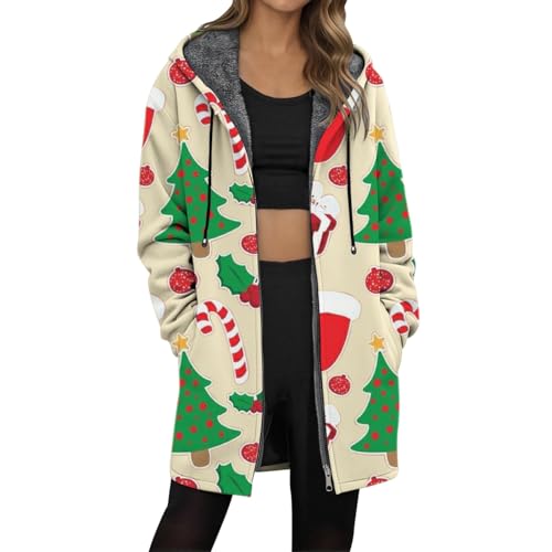 Cardigan Noël femme grande taille veste chaude zippée confort d'automne
