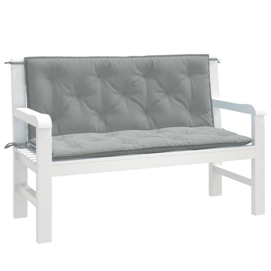 vidaXL Gartenbank-Auflagen 2 STK. Melange Hellgrau 120x50x7 cm Stoff