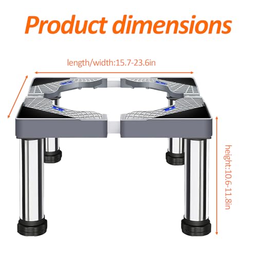 Universal Waschmaschinen Untergestell - Sockel für Waschmaschine Kühlschrank 27- 31cm Verstellbare Waschmaschinensockel Podest für Waschmaschine und Trockner, Tragkraft Max 300kg