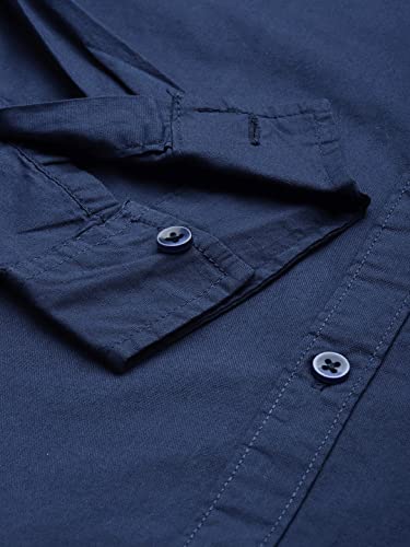 Image of The Indian Garage Co Men Slim Fit Solid Full Sleeves Cutaway Collar Casual Shirt