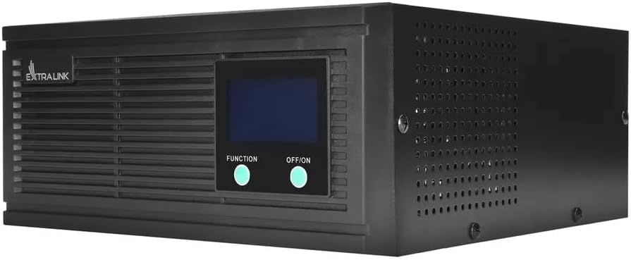 Angled view of the EXTRALINK Piorun UPS Inverter showing rear connections