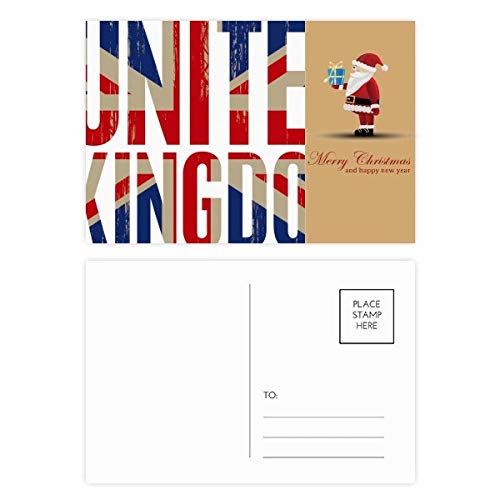 Cartes postales avec drapeau britannique et Père Noël pour vos correspondances festives