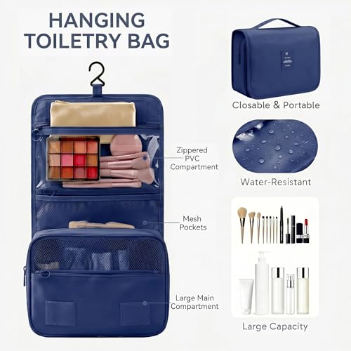 Image of MURISE Packing Cubes for Travel, 8 Pcs Suitcase Organiser Bags for Travel Essentials, Durable Luggage Organiser Set, Packing Organisers, Suitcase Organiser System for Men /Women, Darl Blue
