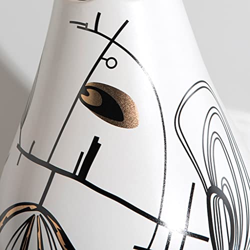 Vase de Pierre Moderne Doré à Pois de 32cm pour Salon - 7