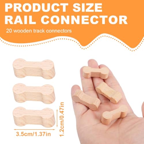 EIH1 20 Stück Holzeisenbahn zubehör, Holzeisenbahn schienen zubehör, Hundeknochen-Gleisverbinder, Zug-Adapter