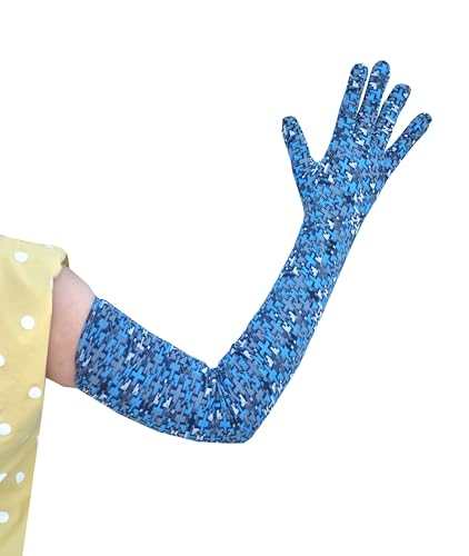 Image of Women's Driving Gloves, Printed Cotton Full Hand Summer Gloves for Protection from Sun Burn /Heat /Pollution (Pack of 1 Pair)