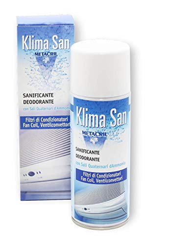 Metacril Klima San – Desodorante y desinfectante en spray de acción antiestática para filtros de aire acondicionado, instalaciones de aire acondicionado, para casa, oficina y coche, 400 ml -