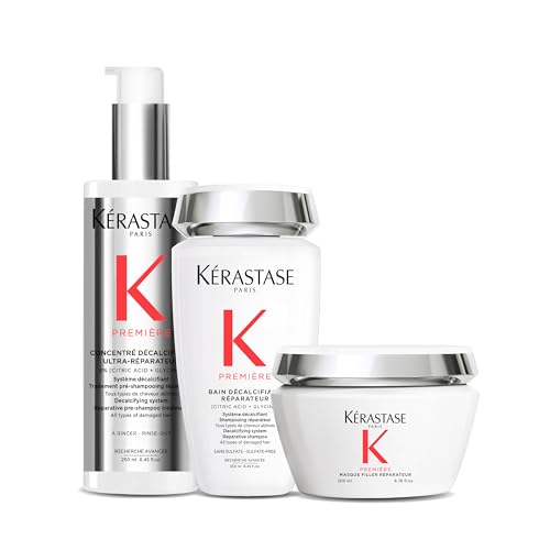 KÉRASTASE Première, Rutina Para Cabello Dañado de Medio a Grueso, Repara la Fibra en Profundidad, Fórmula Reparadora con Ácido Cítrico y Glicina