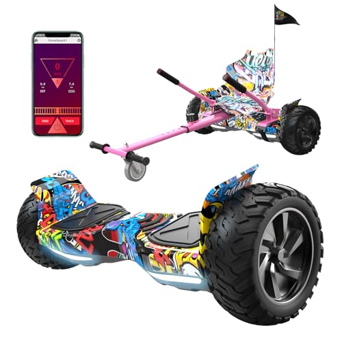 RCB Hoverboards SUV mit Sitz Hoverboards Off-Road, App-fähige Bluetooth Hoverboards, 8,5 '' Hummer + Hoverkart Go Kart für Self Balancing hoverboards, Geschenk für Kinder