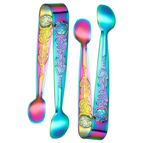 LOPUNER 2 pezzi Pinze per Cubetti di Zucchero in Acciaio 304 Clip Compatte per Antipasti e Ghiaccio Design Resistente e Pratico per Bar Cucina Feste e Buffet