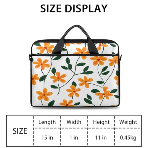 Maletín para portátil con patrón de flores para laptop 15 pulgadas miniatura 2