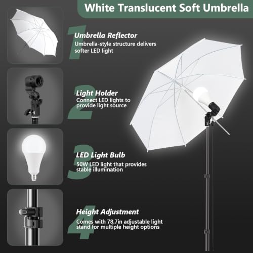 Image of EMART 58x76in Collapsible Green Screen Backdrop Photo Lighting Kit Portable