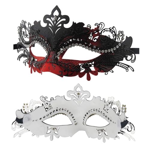 Image of Coddsmz Couples Masquerade Mardi Gras Christmas Venetian Cosplay Costume Halloween Party Mask Set