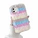 Nadoli pour iPhone 6S/6 4.7" Duveteux Fourrure Coque,Élégant Arc-en-Ciel Couleur Désign Diamant Pailleté Peluche Fourrure Souple Silicone Antichoc Housse Étui