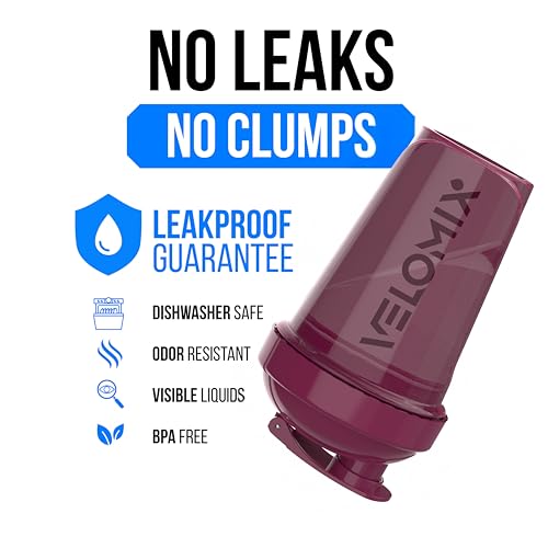 VELOMIX -4 PACK- 20 OZ Protein Shaker Bottle for Protein Mixes - 4x Wire Whisk | Leak Proof Shaker Cups for Protein Shakes | Stackable Protein Shaker Bottle Pack | Dishwasher Safe (Berry Blend) - Image 4