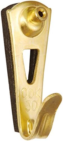 OOK 50648 Professional Picture Hangers, Art Hangers, Padded, Brass, Reusable Picture Hooks, 30lb (10 Set)