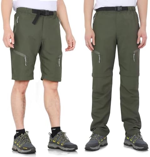 Pantalones de Senderismo Convertibles para Hombre, Zip Off Pantal...