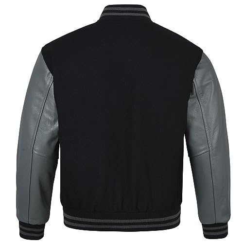 Image of Varsity Jacket Baseball Letterman Jacket- Wool and Leather Premium Quality Unisex Basketball Jacket