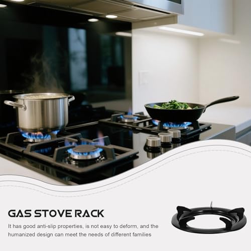 Anillos para wok de hierro negro | Soporte seguro estufa de gas accesorio resistente 7