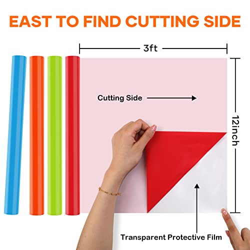 HTVRONT HTV Heat Transfer Vinyl Bundle - 20 Pack 12'' x 3FT Iron on Vinyl for All Cutting Machine, Easy to Use Heat Transfer Vinyl for T Shirts, HTV Vinyl Bundle with 20 Assorted Colors - Image 6