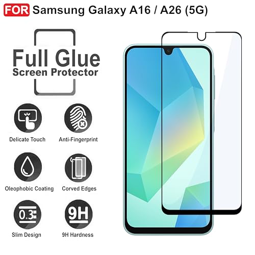 Image of CEDO Tempered Glass for Samsung Galaxy A16 / A26 / M36 / F36 | Screen Protector Full HD Quality Tempered Glass Anti-Scratch Edge to Edge Coverage with Easy Installation Kit (Black)