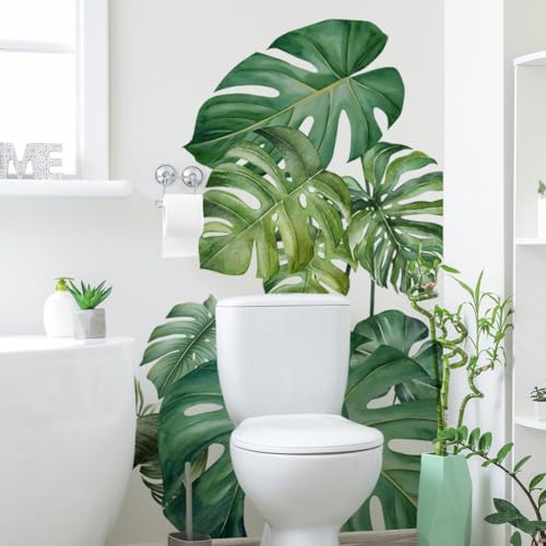 Vinilo decorativo de pared 3D hojas Monstera 30x90 cm miniatura 2