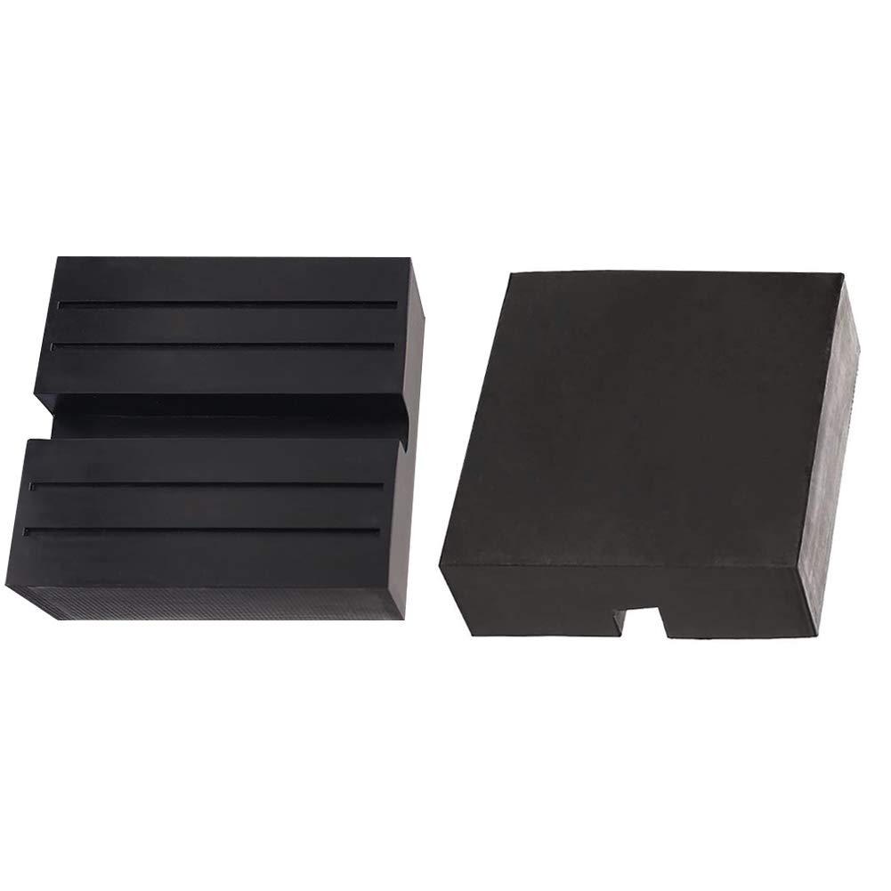 YIXISI 2 Stücke Quadratischer Wagenheber Gummiauflage mit Nut, Disk Block Gummiauflage Schutz Adapter, für Jack Stand