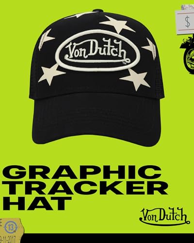 Image of Von Dutch Womens and Mens Trucker Hat - Mesh Back Curved Brim Americana Hats for Men and Women with Snap Back Closure