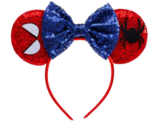 Mouse Ears Headband Spider Costume accessories Sequin Headband for Birthday party Themed Cosplay Halloween Decoration Kids Adult