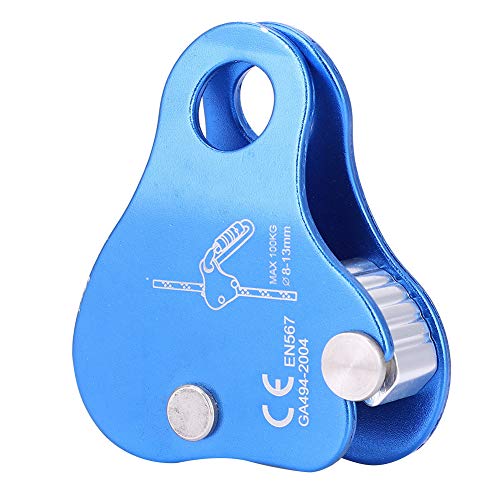 Outdoor-Klettern Bergsteigen, Gear Aluminium Rope Grab Lock Seilgreifer Grigri Corda Protection Kits Blau