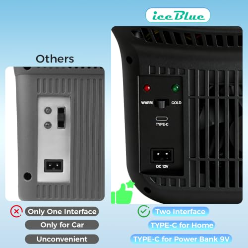 Image of Electric Cooler, 8 Liter /11 Cans Type-C Mini Fridge with Belt (Black) | Power Bank Supported Portable Car Refrigerator, Dual-use Car Fridge for Picnic, Travel, Outdoor, Camping, Home, Gift