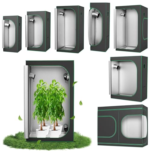 Zelsius Growzelt "MyHomeGrow" Grow tent | Indoor Growbox | verschiedene Farben | Growroom Growschrank Darkroom Pflanzenzelt Gewächshaus Zuchtzelt (240 x 120 x 200 cm, Grau)