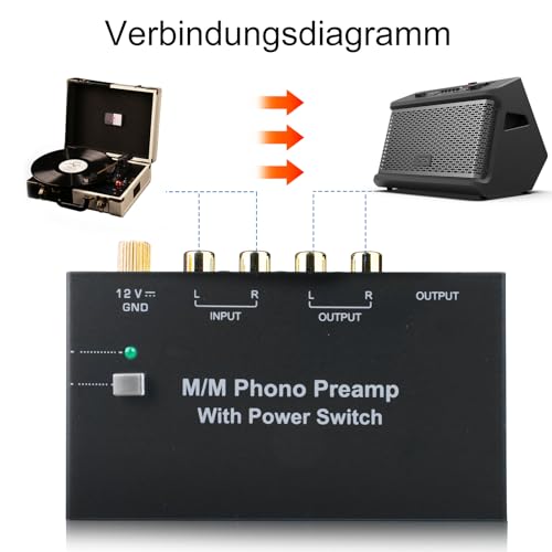 Préampli Phono Platine Vinyle - Solution Amplificateur Stéréo RCA pour Volume Faible, Noir - 4