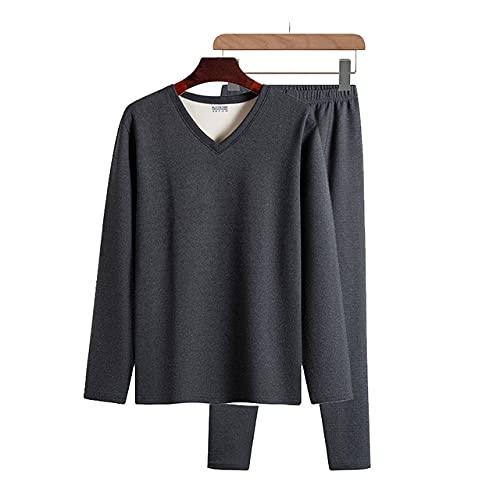 Costume de sous-vêtements thermiques hommes en velours allemand premium col V
