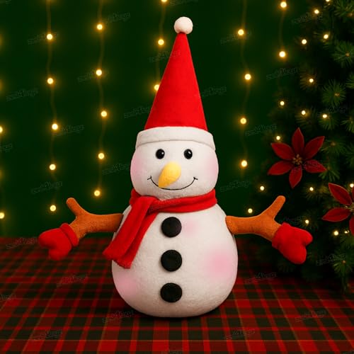 Image of Zest 4 Toyz Christmas Santa Snowman Plush Toy Santa Claus Stuffed Doll Animal Christmas Decoration Set Xmas Home Party Favors Decor for Boy Girl (Size 25cm) Pack of 1