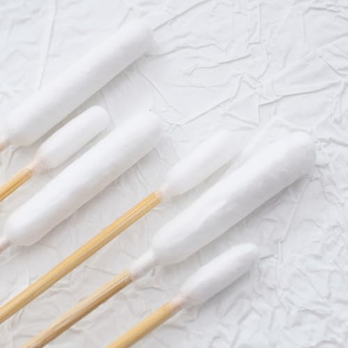 KMKANPO 50 Stück 15cm Hunde Wattestäbchen,Ohrreiniger für Haustiere,Ohrreinigungsstäbchen für Hunde,Wattestäbchen mit Doppelter Runder Spitze,Baumwolle Ohrenstäbchen für Haustiere,Hund,Katze