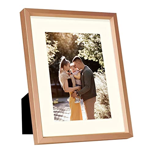 Golden State Art, Rose Gold 8X10 Picture Frame - Displays Photos 5X7 With Mat Or 8X10 Inch Without Mat - Shatter-Resistant Glass Aluminum Photo Frame For Wall Or Tabletop Display #TOP1
